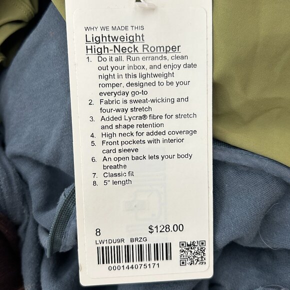 Lululemon Open Back Romper NWT SZ 8 - Picture 5 of 5